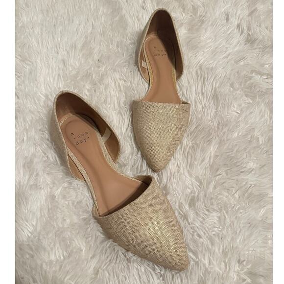 A New Day Size 6 Tan Julie Pointed Toe Slip On Ballet Flats Office Workwear - Picture 5 of 6